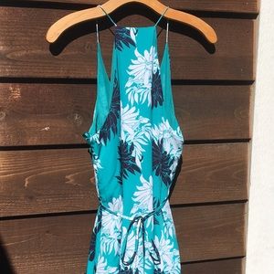 Ann Taylor Loft green and white maxi